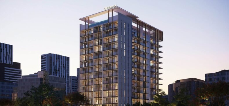 Azra Residence tower exterior, DLRC Wadi Al Safa 5, Dubai