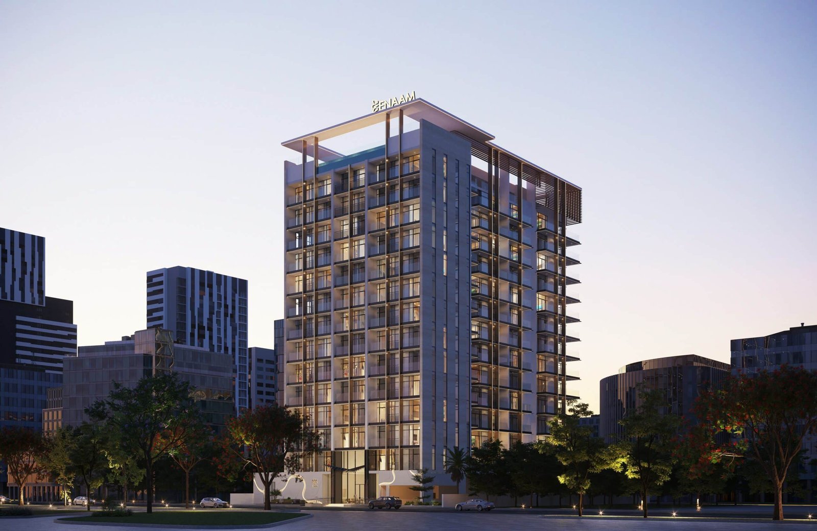 Azra Residence tower exterior, DLRC Wadi Al Safa 5, Dubai